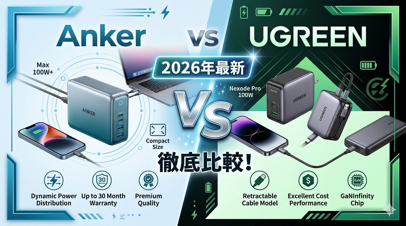 Anker vs UGREENの充電器